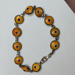 Bracelet evil eye light orange sterling silver 925
